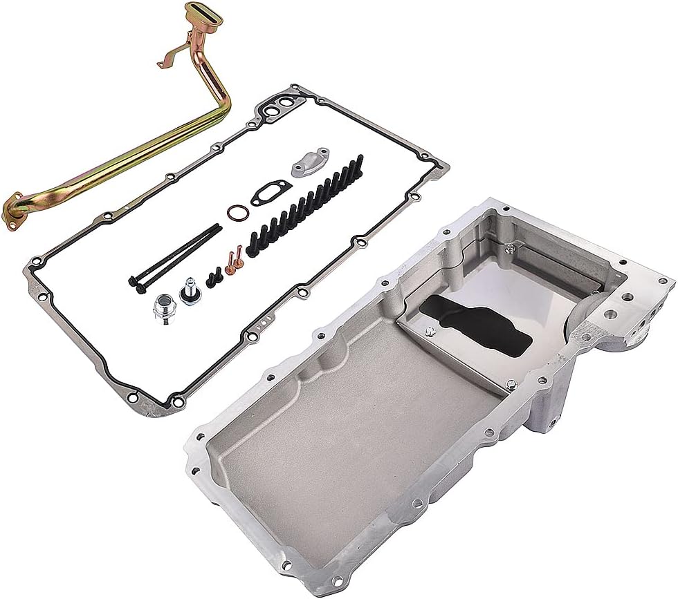 302-1 LS Swap Retrofit Aluminum Oil Pan LS1 LS2 LS3 LS6 Rear Sump, Pick Up, Gasket Compatible with GM LS Retro 81074