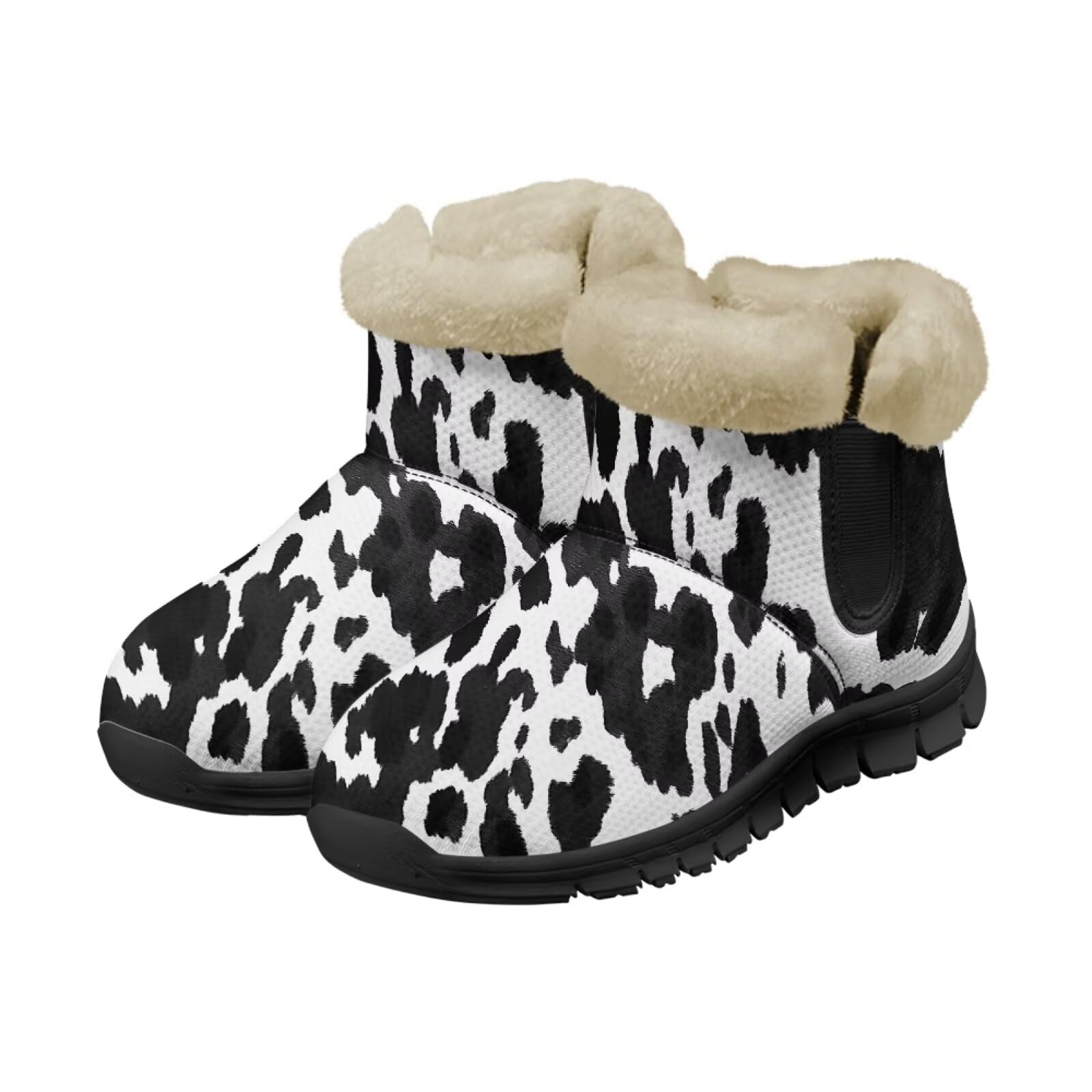 Binienty Winter Snow Boots for Women Fuzzy Warm Mid Calf Booties Travel Outdoor