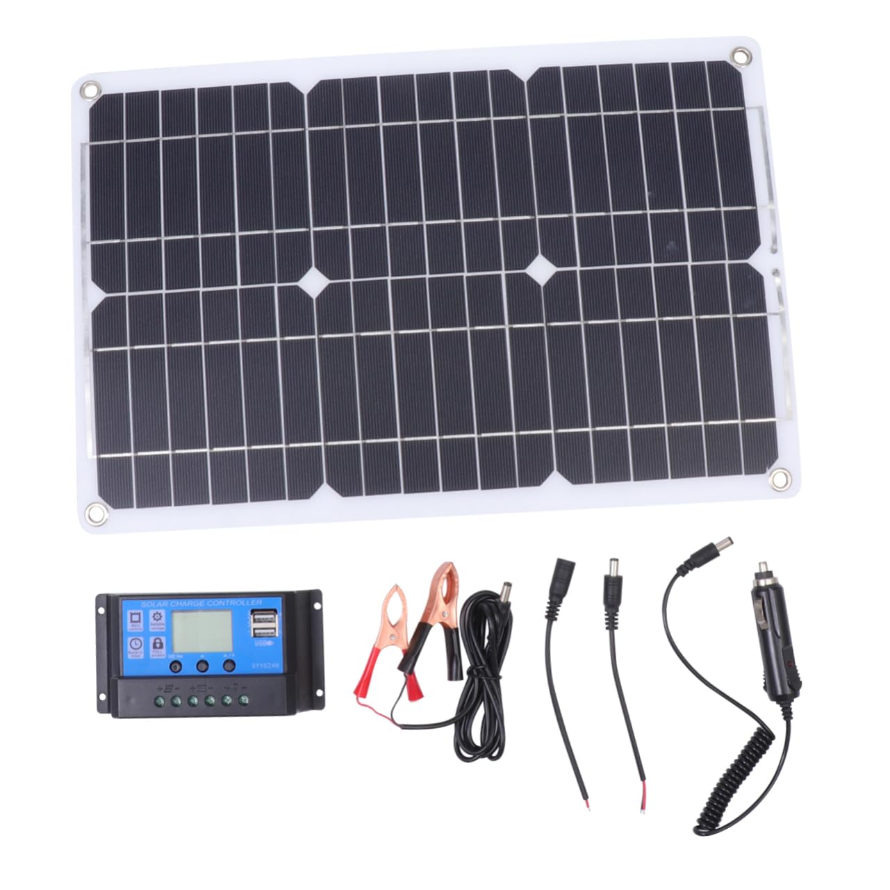 Panneau Solaire 18w Semi-flexible avec Contrôleur, Monocristallin Noir