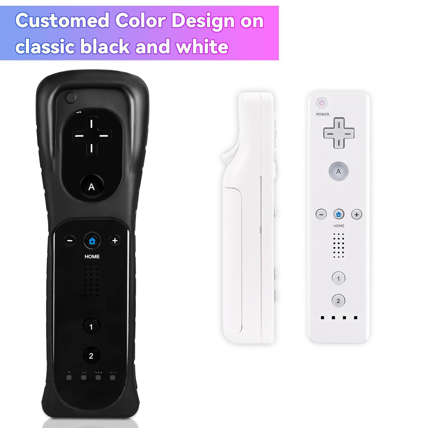 TechKen Wii Controller 2 Pack, telecomando Wii con custodia in silicone e cinturino da polso, telecomando Wii per Wii/Wii U