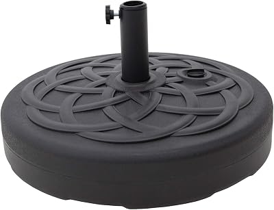 C-Hopetree 112 lb Heavy Duty Water Fillable Base Stand for Patio Outdoor Market Table Umbrella, Black