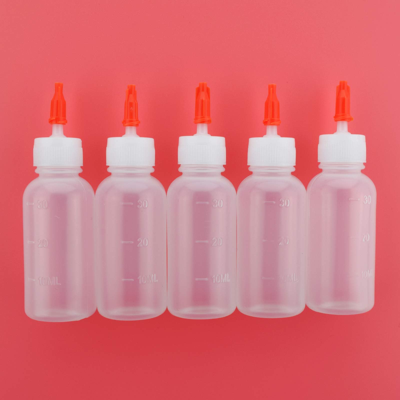 5 Packs 30CC Art Bottle, 30ML Needle Tip Glue Bottle, Squeeze Plastic