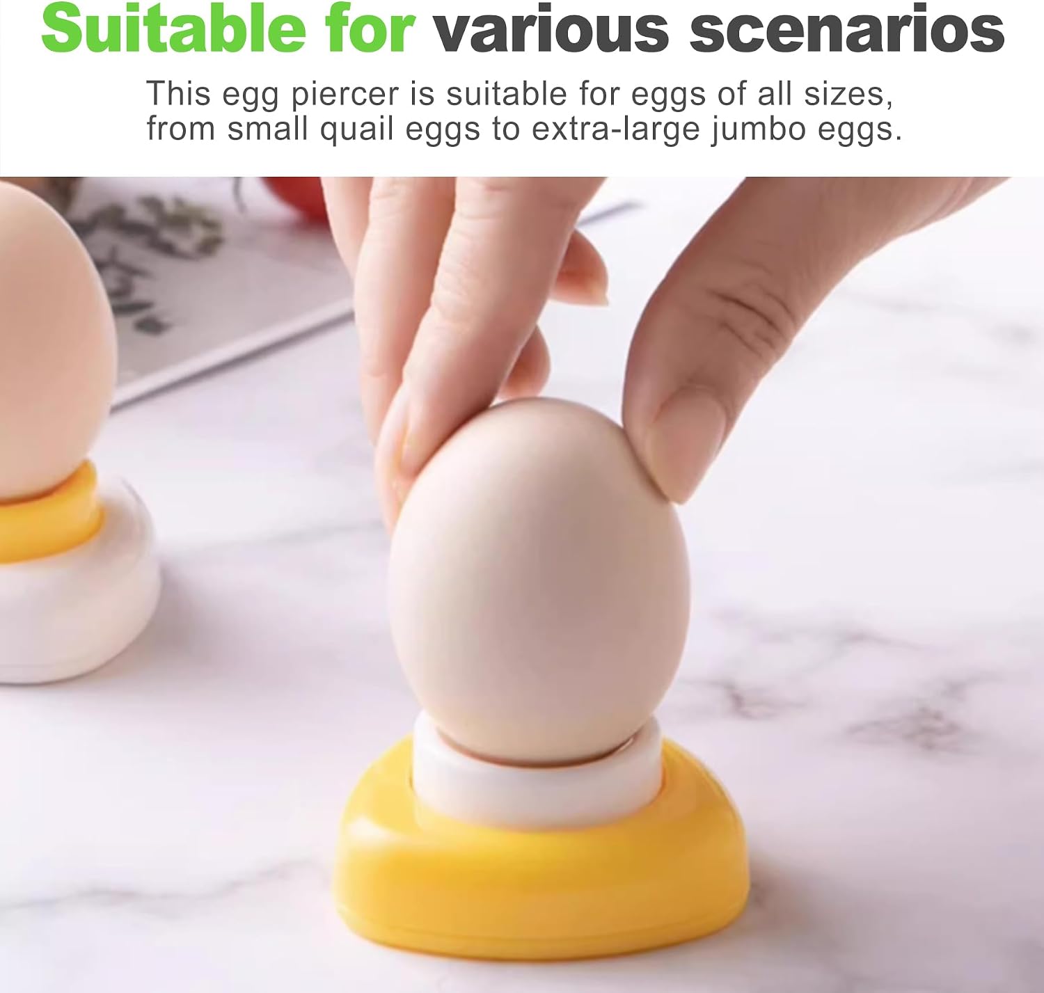 Stainless Steel Egg Piercer Tool for Raw Eggs Easy Peel Egg Pricker with Retractable Pin Heavy Duty Egg Puncher Kitchen Gadget for Hard Boiled Eggs Cooking Prep Accessory