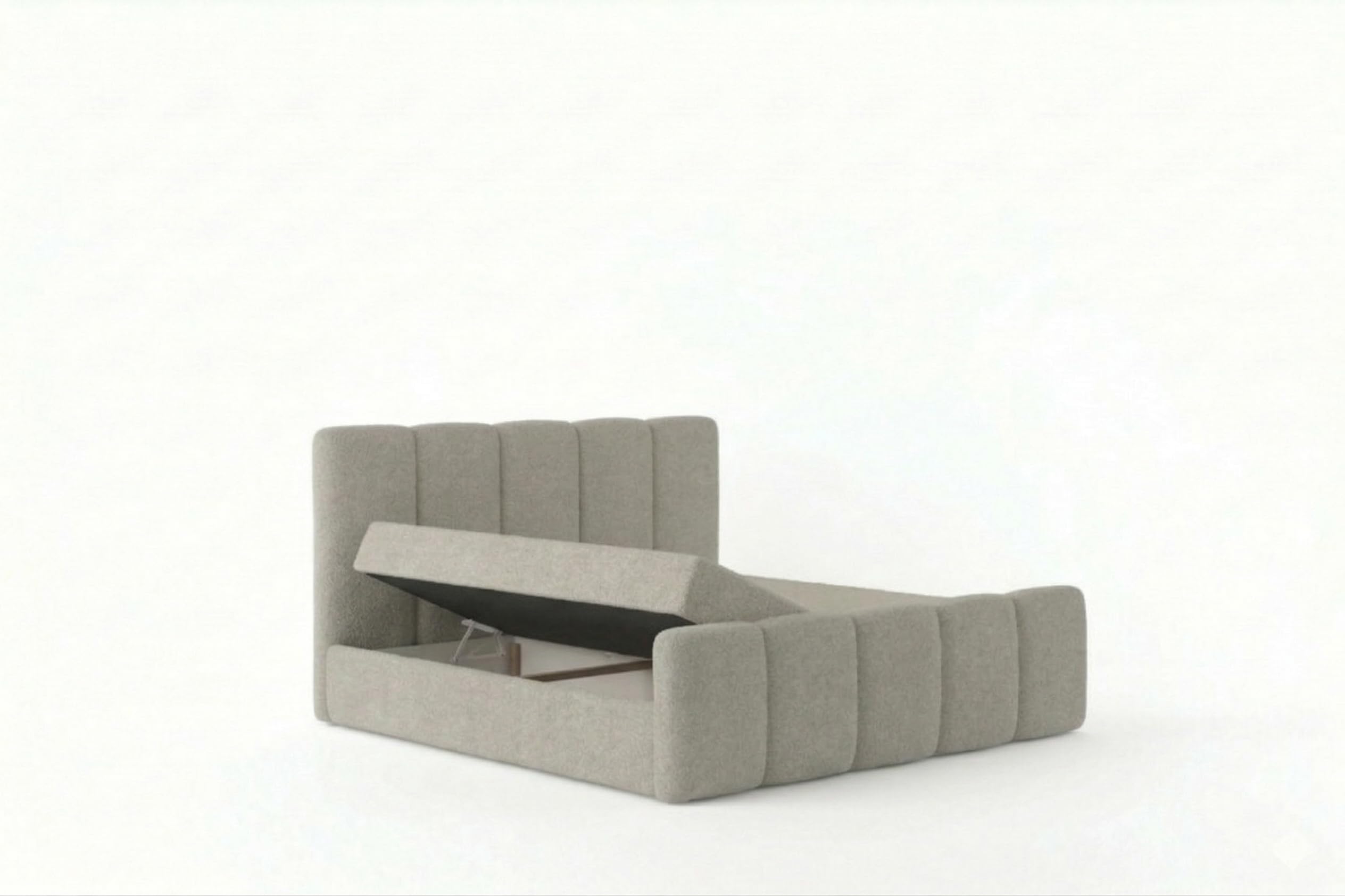 Sofina Polsterbett 200x200 cm – Doppelbett mit 2 Bettkästen, gepolstertes Bett mit Kopfteil und Stauraum, modernes Schlafzimmerbett