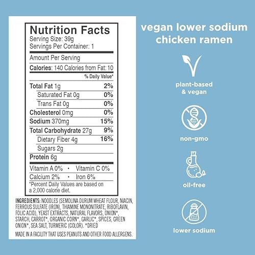 Dr. Mcdougall's Vegan Chicken Soup - Chicken Noodle Soup - Organic Ramen Noodle Cups - Low Sodium Vegan Soup With Instant Noodles - 1.4 Ounces - Pack Of 6 #TOP1