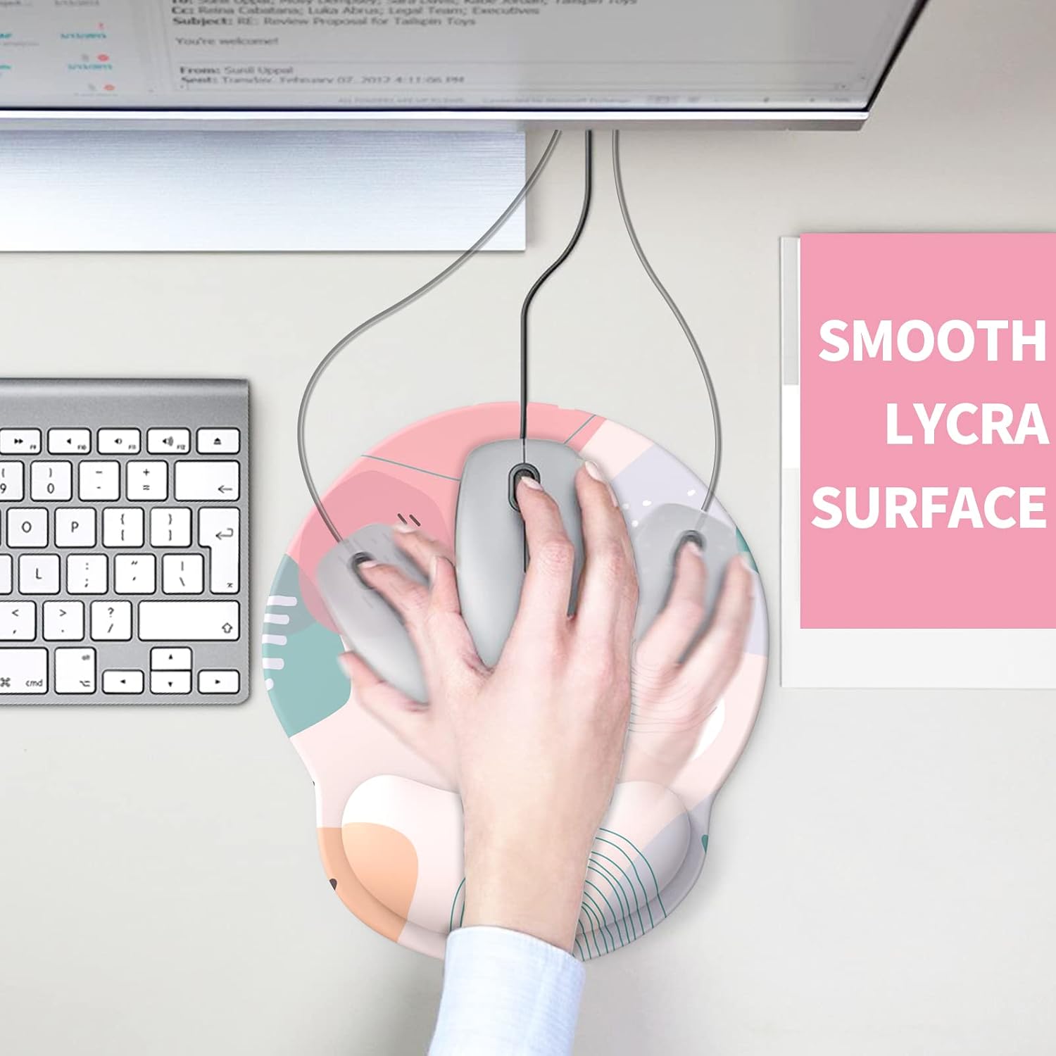 eulps Mouse Pad with Wrist Rest, Comfortable Computer Mousepad with Gel Wrist Support Smooth Surface and Non-Slip PU Base for Pain Relief, Laptop, Office & Home (Floral Fantasy) image 5