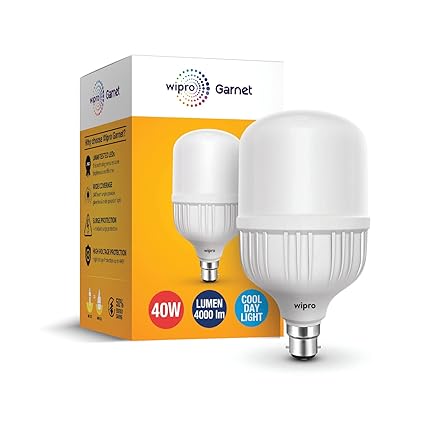 wipro Garnet 40W B22 Led High Wattage Bulb Pack Of 1 (Coolwhite)