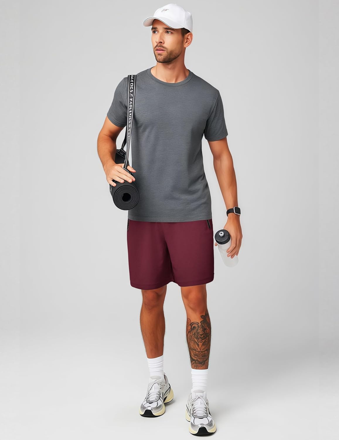 PINSPARK Men's Athletic Running Shorts 7" Mesh Quick Dry Workout Shorts with Zipper Pockets Lightweight Gym Shorts - Image 3