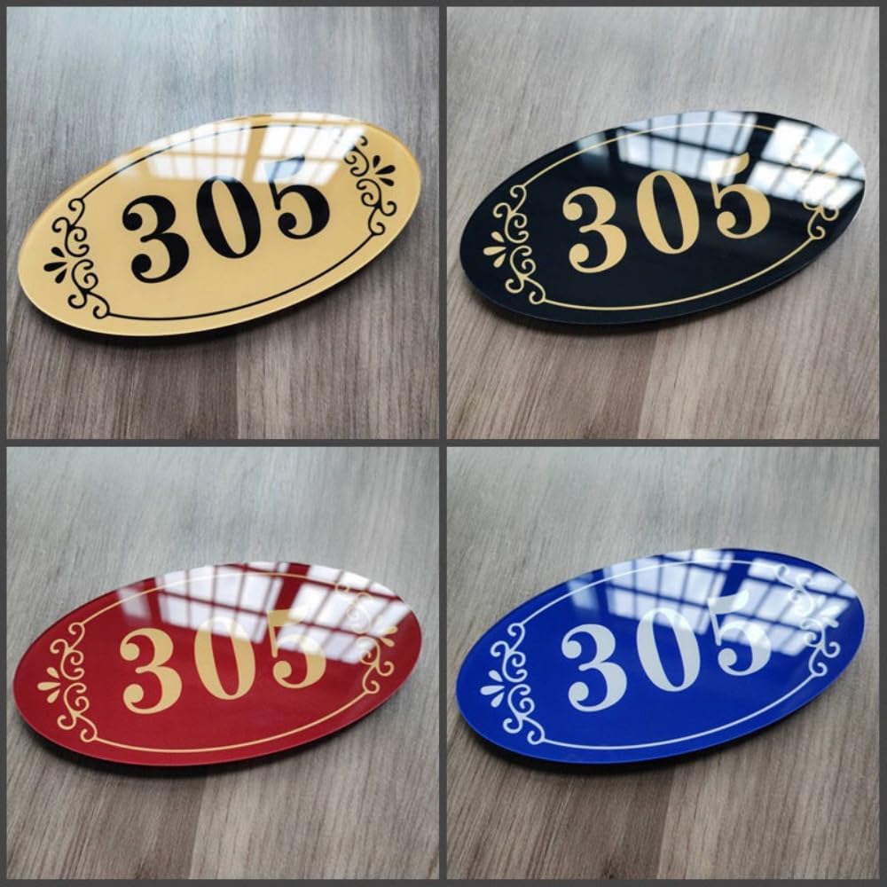Custom Self-adhesive House Numbers Sign, Personalized Acrylic House Number Modern House Numbers Mailbox Numbers for Outside Address Home Number for Apartments Office Hotel Room