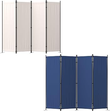 Room Divider, 4 Panel Folding Privacy Screen, 88 Portable Separating with 3 Metal Feet, Partition Room Dividers, Lightweight Freestanding Wall Divider Screen for Office Bedroom Hospital