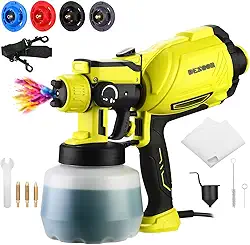 DESOON Pistola de Pintura Pulverizadora Elétrica Profissional 1000W Portátil Handheld de Tinta 1200ML Três modos de pulverização com 4 Bico 127V