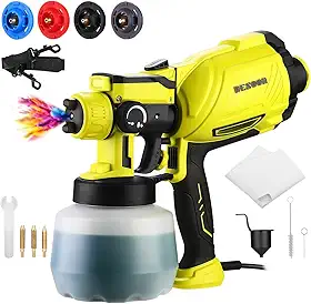Pistola de Pintura Pulverizadora Elétrica Profissional 1000W Portátil Handheld de Tinta 1200ML Três modos de pulverização com 4 Bico