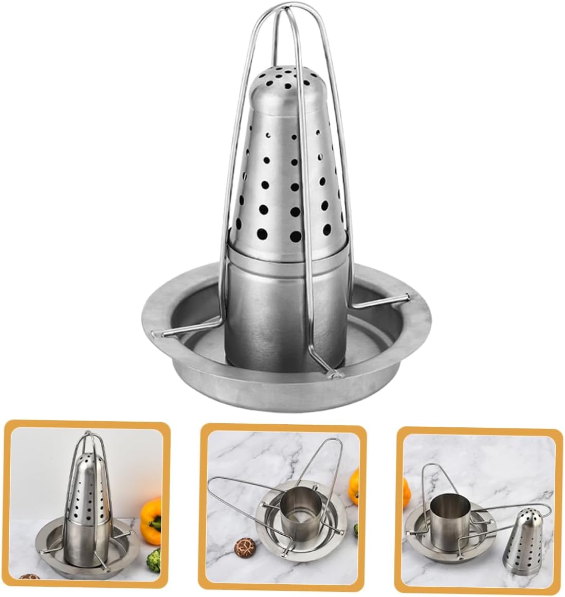 Sosoport Grill Accessories Bbq Chicken Roaster Rack Chicken Roaster Easy to Use