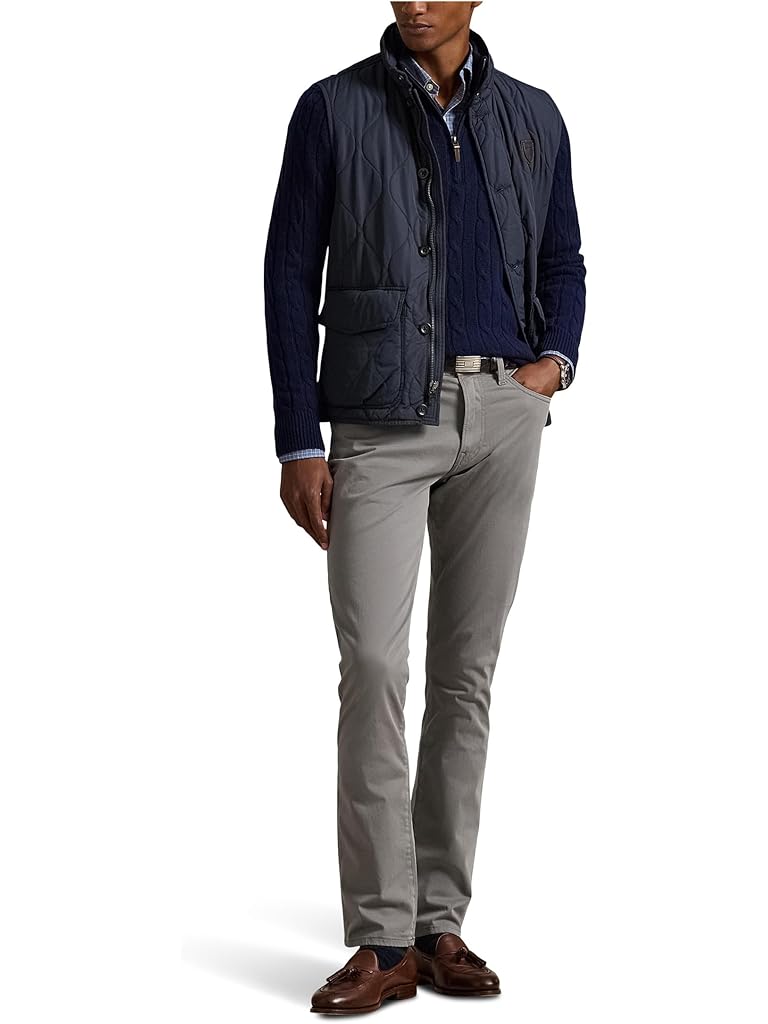 Gray Polo Ralph Lauren Varick Slim Straight Stretch Sateen Pants