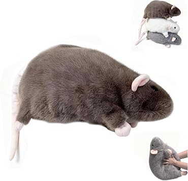 Chonky Rat Plushie Cute Simulation Jumbo Rat Plush Pillow Soft Stuffed Animal Lifelike Rat Stuffed Animal Model Doll for Birthday Christmas Decoration and Doll Gift Brown