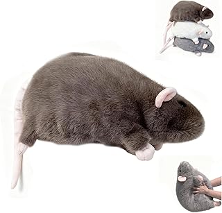 Chonky Rat Plushie Cute Simulation Jumbo Rat Plush Pillow Soft Stuffed Animal Lifelike Rat Stuffed Animal Model Doll for Birthday Christmas Decoration and Doll Gift (Brown)