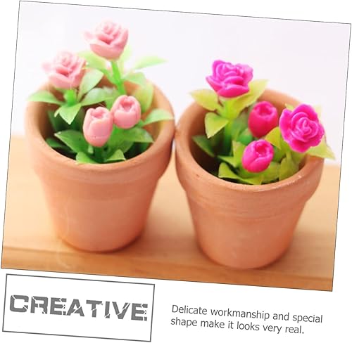 Miniatura 2 de ifundom 2pcs Miniature Potted Plants Outside Toys Cactus Dollhouse Bonsai Plants Miniature Dollhouse Plants Miniature Planter Outdoor Planters Fake