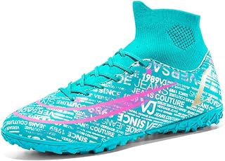 Chuteira de futebol masculina para meninos/mulheres sapatos de grama alta chuteira de futebol tênis de treinamento/pista