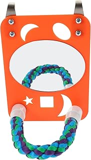 POPETPOP Parrot Mirror Toy Bird Mirror Toys Bird Stand Rope Perch Bird Mirror for cage Bird Perch Stand Budgie Toy Bird Toys Swing Parrot Play Stand Macaw Toys Birdcage Plastic Parrot cage
