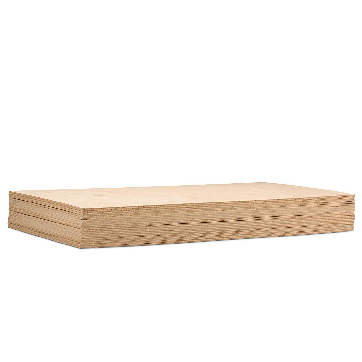 6 mm Baltic Birch Plywood 1/4 x 12 x 12 Inch, Box of 12 B/BB Grade Craft Wood, Stronger Than Basswood Sheets, for Laser, CNC Cutting and Wood Burning, by Woodpeckers