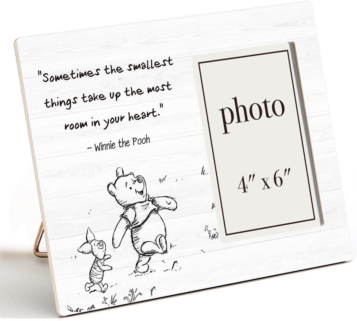 Classic Pooh Bear Nursery Picture Frame, Baby Gifts for Nursery, Baby Shower Gifts for New Parents Photo Frame for 4 x 6 Inch Photo