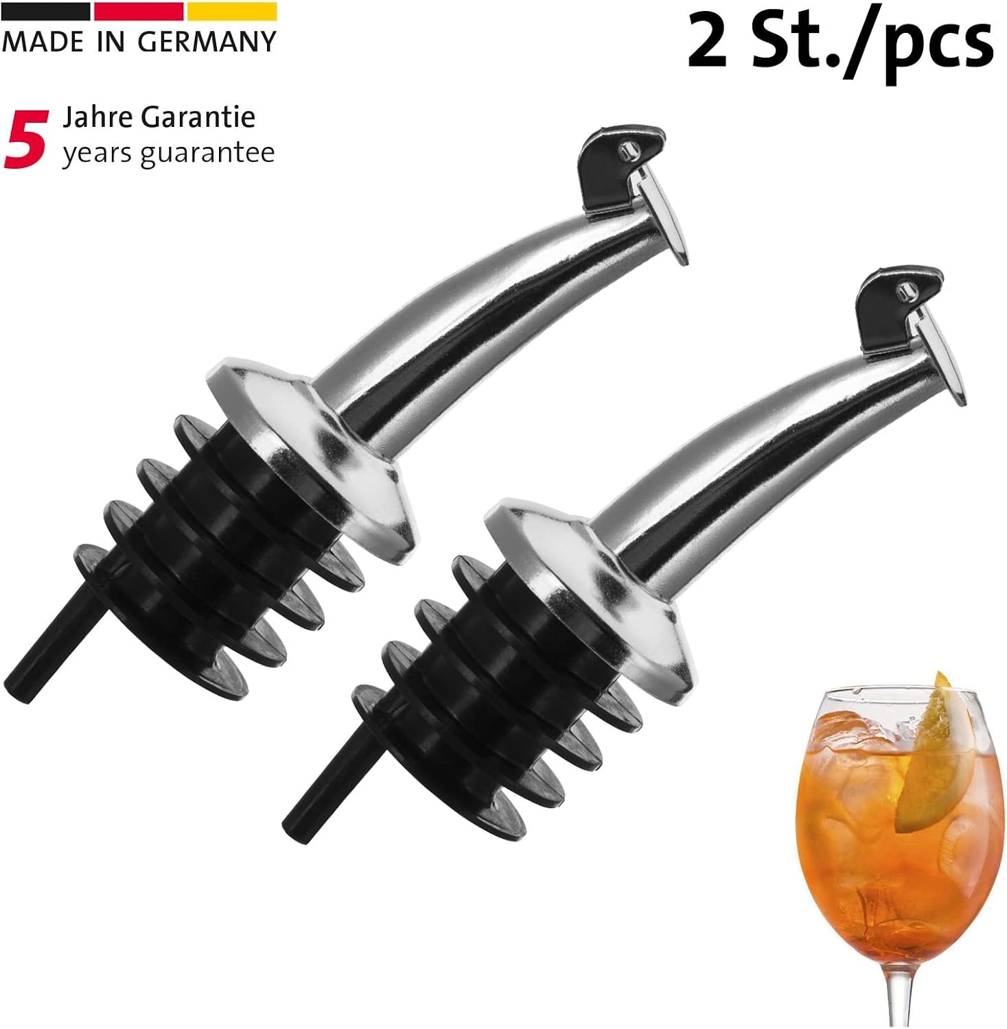 Westmark 2 Piece Pourers"Gastro", Silver/Black