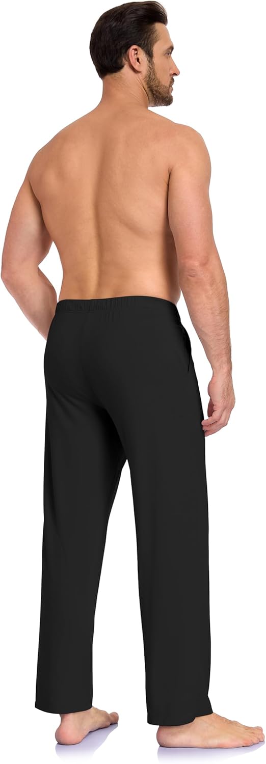 COLORFULLEAF Mens Cotton Pajama Pants Soft Sleep Lounge Bottoms 2 Pack Pj Pant Sleepwear with Pockets