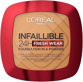 L’Oréal Paris Infallible 24H Fresh Wear Foundation in a Powder, Transferproof, Hazelnut 330, 9g Price In India