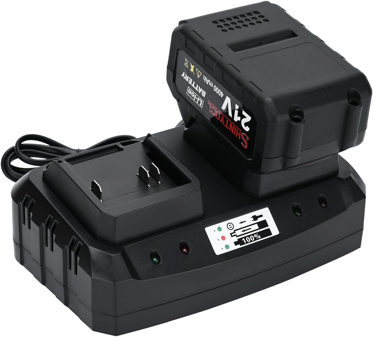 Car Blower and 2 Port Rapid Charger Base,Mini Blower and 2 Port Battery Base for Inflating,Blowing,Car Drying,Clearing Dust by SHINTYOOL