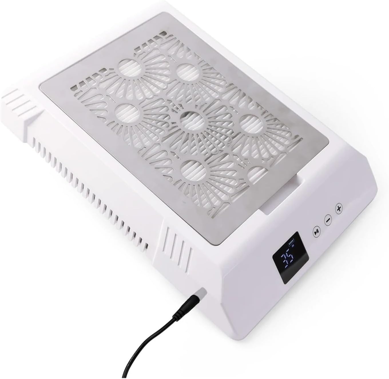 Nail Dust Collector, 85W Professal Quiet Brushless Motor 3500RPM in Nail Dust Cleaning Collector Vacuum with Sensitive Touch Button,Manicure Dust Collector(White)