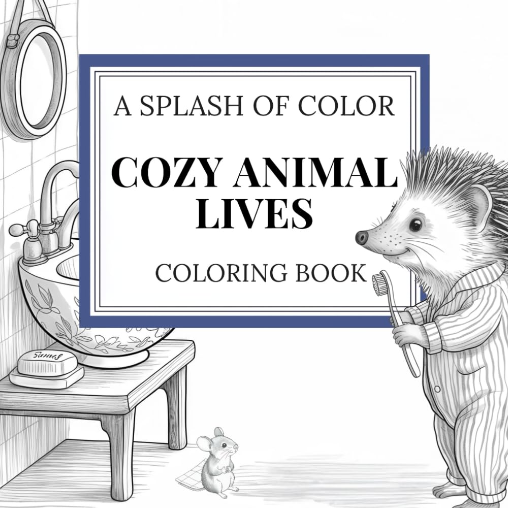 Cozy Animal Lives: An Adult Coloring Book of Animals Doing Human Things (Splash of Color™ Coloring Book Series)