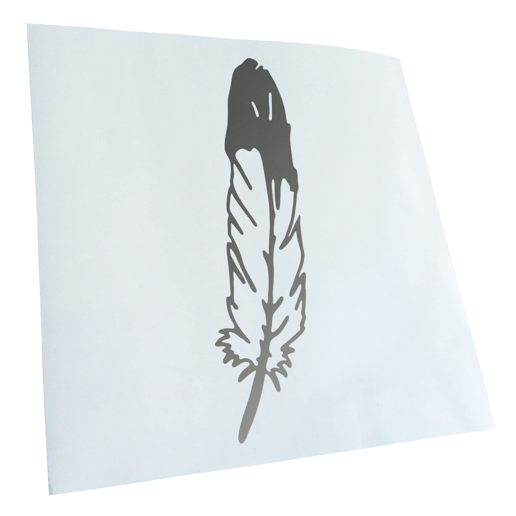Kiwistar - Car Sticker - Silver - 40 x 12 cm Feather Bird Sticker for Car, Laptop, Bicycle, Truck, Motorcycle, Multicoloured JDM Decal Racing