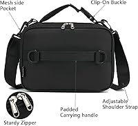 Vista 4 de FlowFly - Lonchera infantil, bolsa escolar aislada duradera con correa de hombro y soporte para botellas, minihielera térmica resistente al agua