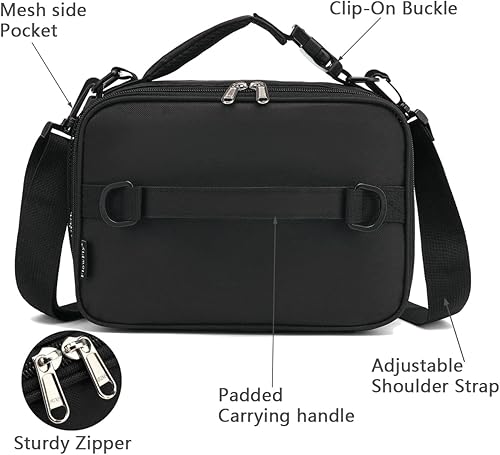 Miniatura 4 de FlowFly - Lonchera para niños, lonchera escolar aislante duradera con correa para el hombro y soporte para botellas, bolsa térmica pequeña y