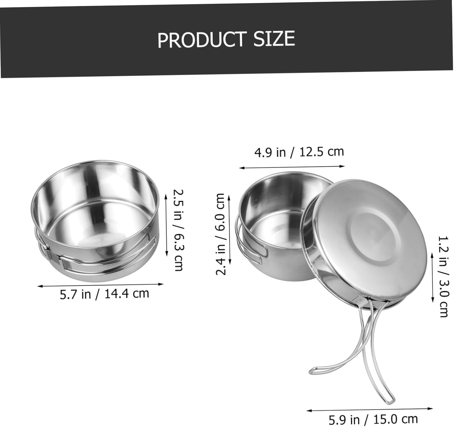 1set Stainless Steel Camping Cookware Set Portable Outdoor Cooking Utensils for Hiking Backpacking and Picnics Lightweight Compact and Easy to Store