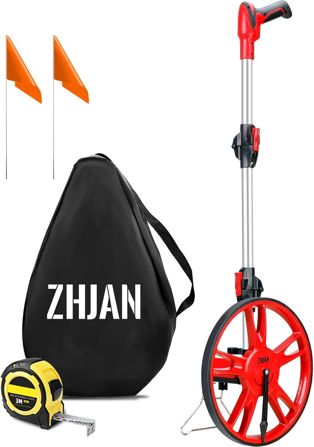 ZHJAN Measuring Wheel 99,999.9 Meters, Foldable Measuring Wheel with