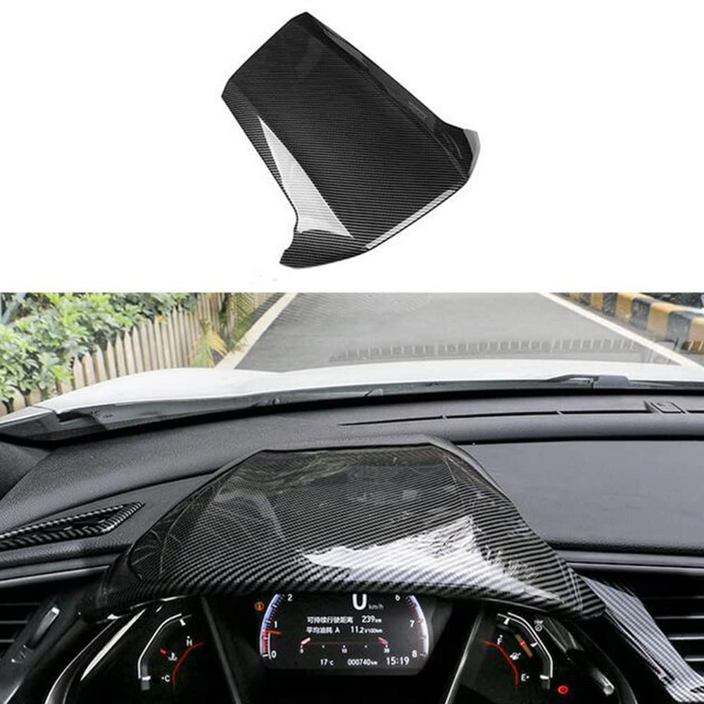 SZFKACCESS for Honda Civic 2016 2017 2018 2019 2020 2021 Carbon Fiber Dashboard Instrument Panel Cover Trim