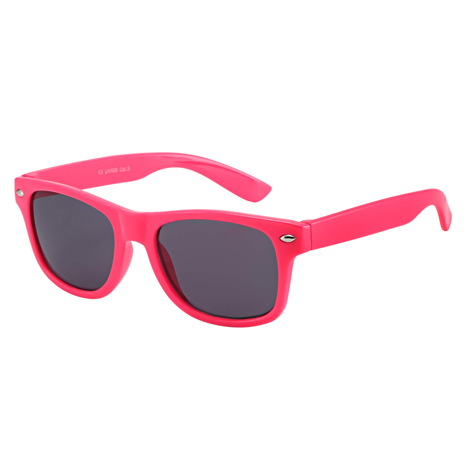 Asvp Shop Girls Hot Pink Kids Sunglasses Boys Children Classic Style Shades Uv 400 Protection (Pink)
