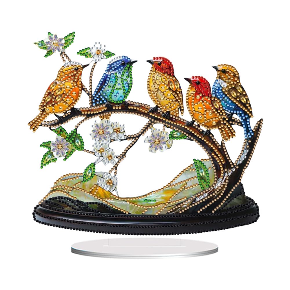 Fiorky Diamond Art Desktop Ornaments, Animal Special Shape Diamond Painting Kit 5D DIY Gem Art Painting Kits for Home Table Decor Crafts Gifts Bedroom Table Decoration