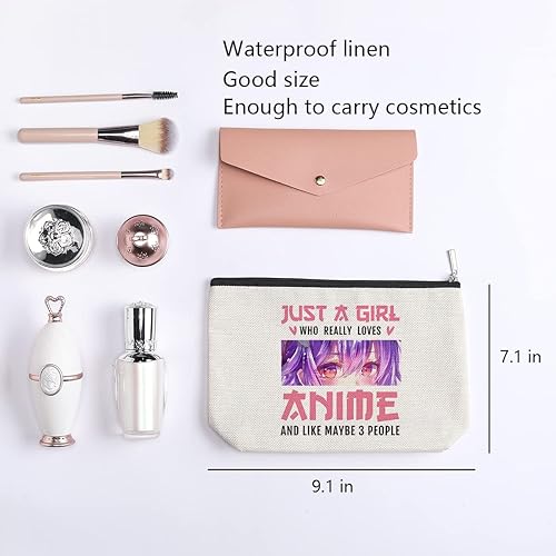 Miniatura 2 de kdxpbpz Bolsa de maquillaje para fanáticos del anime, regalos para niñas, mujeres, amigas, hermanas, viajes, artículos de aseo personal, bolsa con