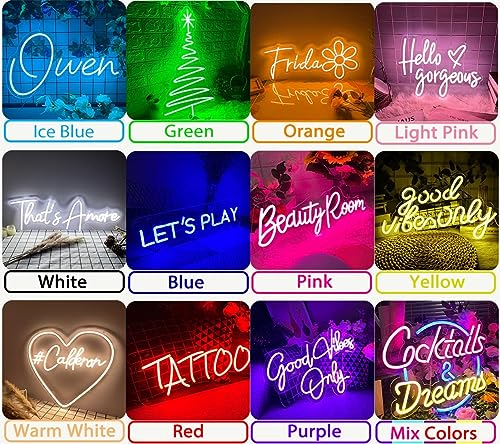Image of Custom Neon Sign for Wedding, Personalized LED Neon Lights Name Sign, Dimmable Wall Decor for Wedding Reception, Party, Anniversary, Bedroom, Home Decor