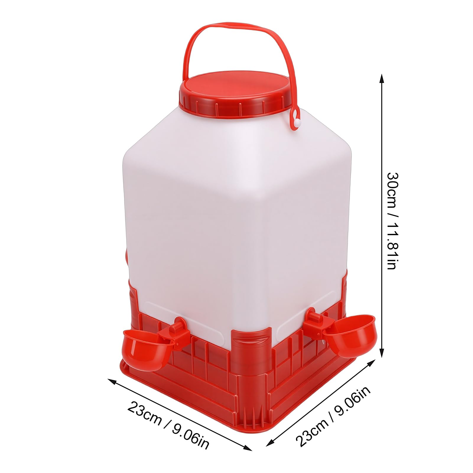 Fockety Abbeveratoio per Polli, Abbeveratoio per Pollame di Grande capacità da 10 Litri, Manuale per Polli con Robusta Struttura in Plastica, Distributore D'acqua per