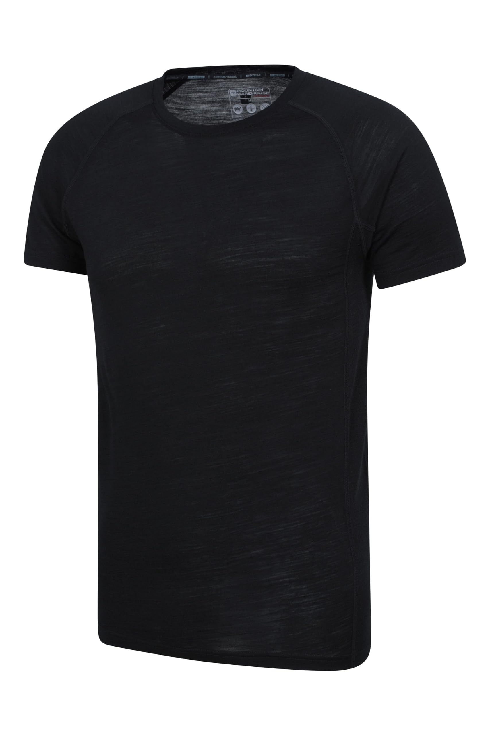 Mountain Warehouse Camiseta de Manga Corta de Lana Merino Summit para Hombre, Ideal para Usar como Camiseta térmica en Invierno