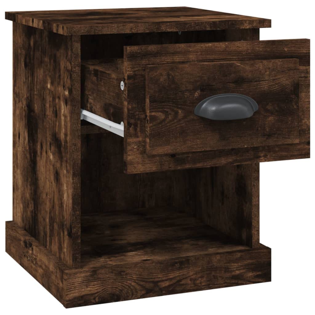 Comodini da 2 pezzi, in legno di incenso, 39 x 39 x 47,5 cm, moderno comodino in legno in affumicatura con spazio per camera da letto, soggiorno e studio, camera da letto, comodini