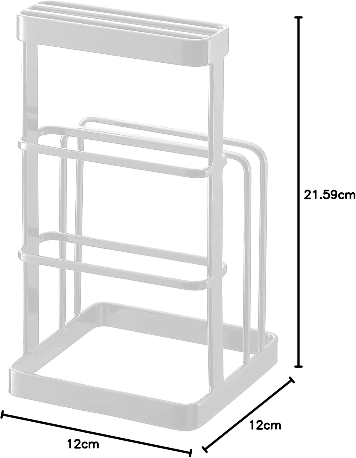 Yamazaki Home KT-TW C WH Cutting Board & Knife Stand, White