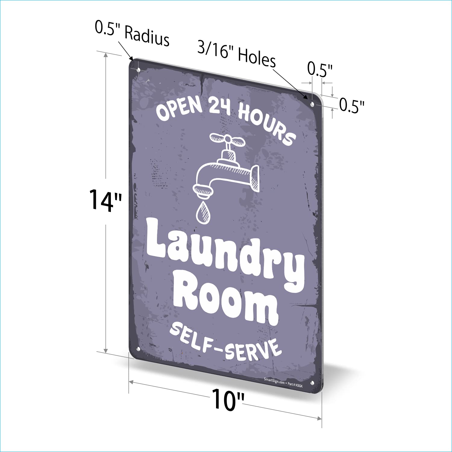 Amazon.com : SmartSign Laundry Room Open 24 Hr Sign, Self Serve