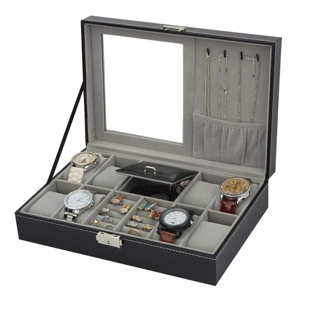 XBTGS Schmuckkästchen für Uhren, Schmuck, Ornamente, Make-up, Organizer, hochwertiger Organizer