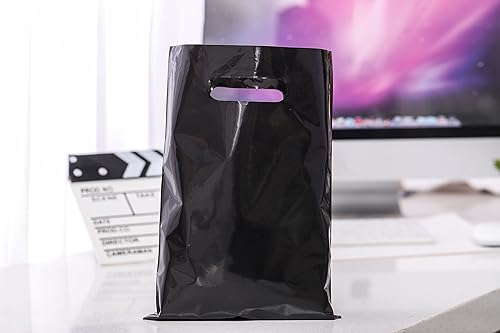 Miniatura 3 de ysmile Bolsa De Compras De Plástico Con Asa Polietileno Troquelado Bolsa De Mercancía De Plástico Para Pequeñas Empresas Al Por Menor 7.8"x11.8" 100