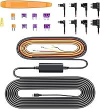 Front and Rear Dash Cam Type C Hard Wire Kit, 12V to DC 5V/2A, Fuse with Fuse Taps, Low Voltage Protection for Dash Cam, 2.5 Cable