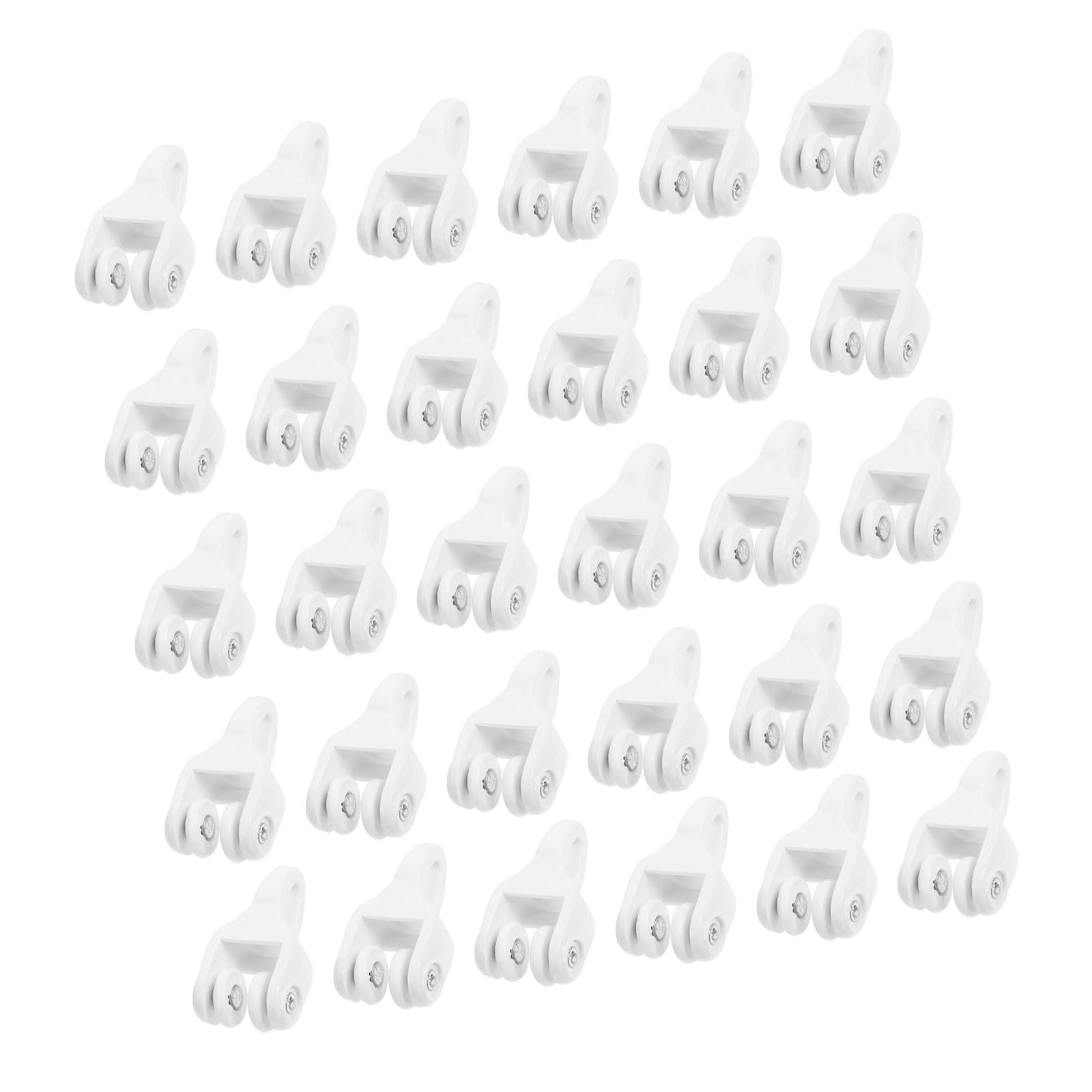 TQUXNGA 30 Piece Curtain Rails Pulleys Rollers Gliders Set with PVC Beads for Smooth Gliding and Quiet Operations on Track Curtain Track Gliders